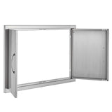 BBQs & Accessories: VEVOR BBQ Access Door, 838x558 mm Double Outdoor Kitchen Door, Stainless Steel Flush Mount Door, Wall Vertical Door with Handles, for BBQ Island, Grilling Station, Outside Cabinet