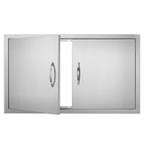 BBQs & Accessories: VEVOR BBQ Access Door, 915x533 mm Double Outdoor Kitchen Door, Stainless Steel Flush Mount Door, Wall Vertical Door with Handles, for BBQ Island, Grilling Station, Outside Cabinet