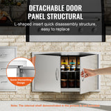 BBQs & Accessories: VEVOR BBQ Access Door, 915x533 mm Double Outdoor Kitchen Door, Stainless Steel Flush Mount Door, Wall Vertical Door with Handles, for BBQ Island, Grilling Station, Outside Cabinet