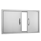 BBQs & Accessories: VEVOR BBQ Access Door, 915x533 mm Double Outdoor Kitchen Door, Stainless Steel Flush Mount Door, Wall Vertical Door with Handles, for BBQ Island, Grilling Station, Outside Cabinet