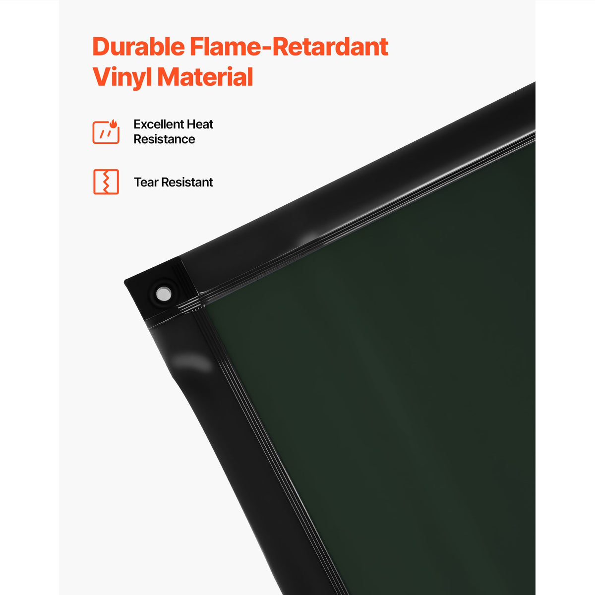 Welding Screen with Frame, 3-Panel 1.74 x 2.34m Welding Curtain Screen, Flame-Resistant Vinyl Protection Screens with 12 Wheels & 6-Level UV Protection for Workshop/Industrial Use, Dark Green