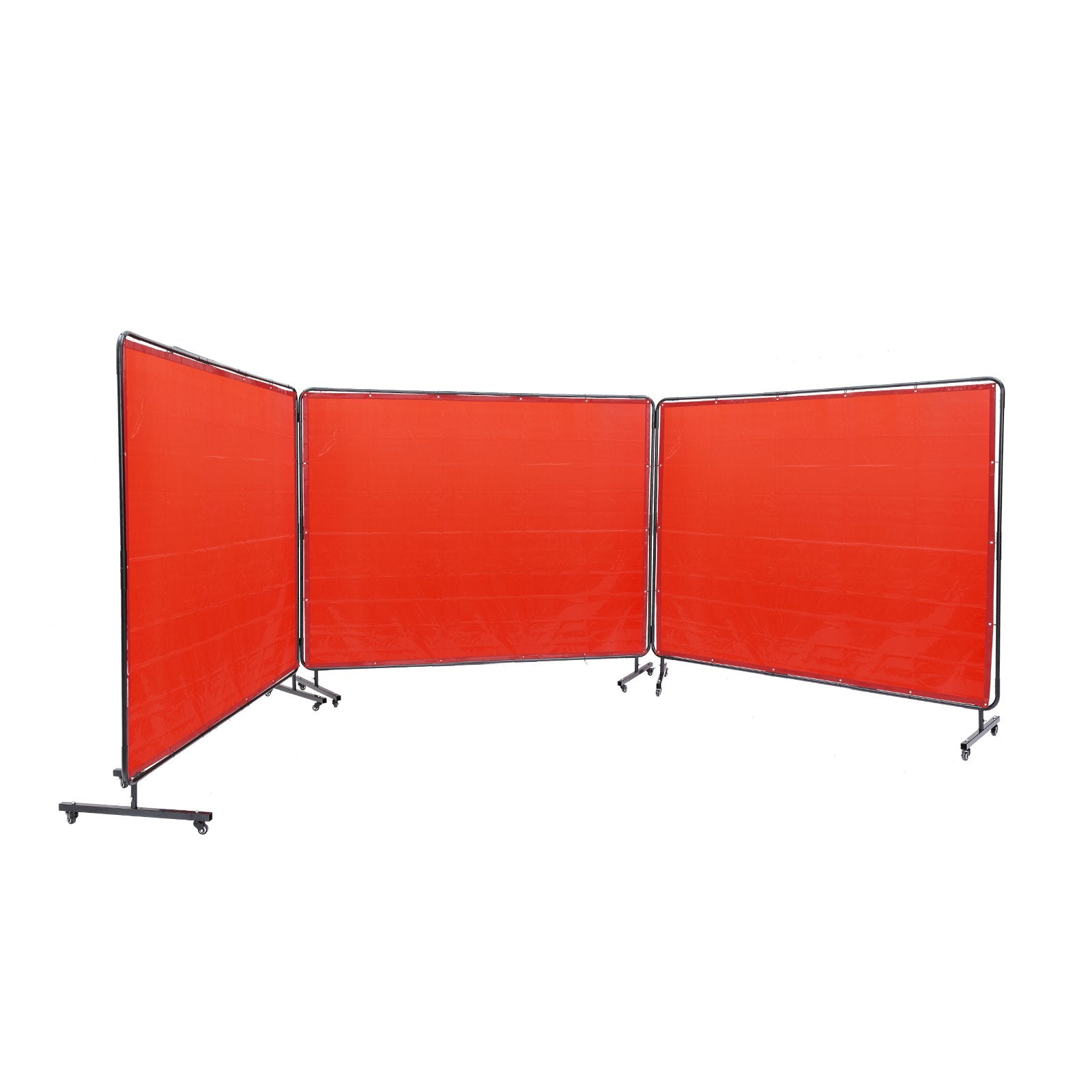 Automotive Repair & Speciality Tools: VEVOR Welding Screen with Frame 3 Panel 6' x 8' Welding Curtain Screen 12 Wheels