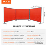 Automotive Repair & Speciality Tools: VEVOR Welding Screen with Frame 3 Panel 6' x 8' Welding Curtain Screen 12 Wheels