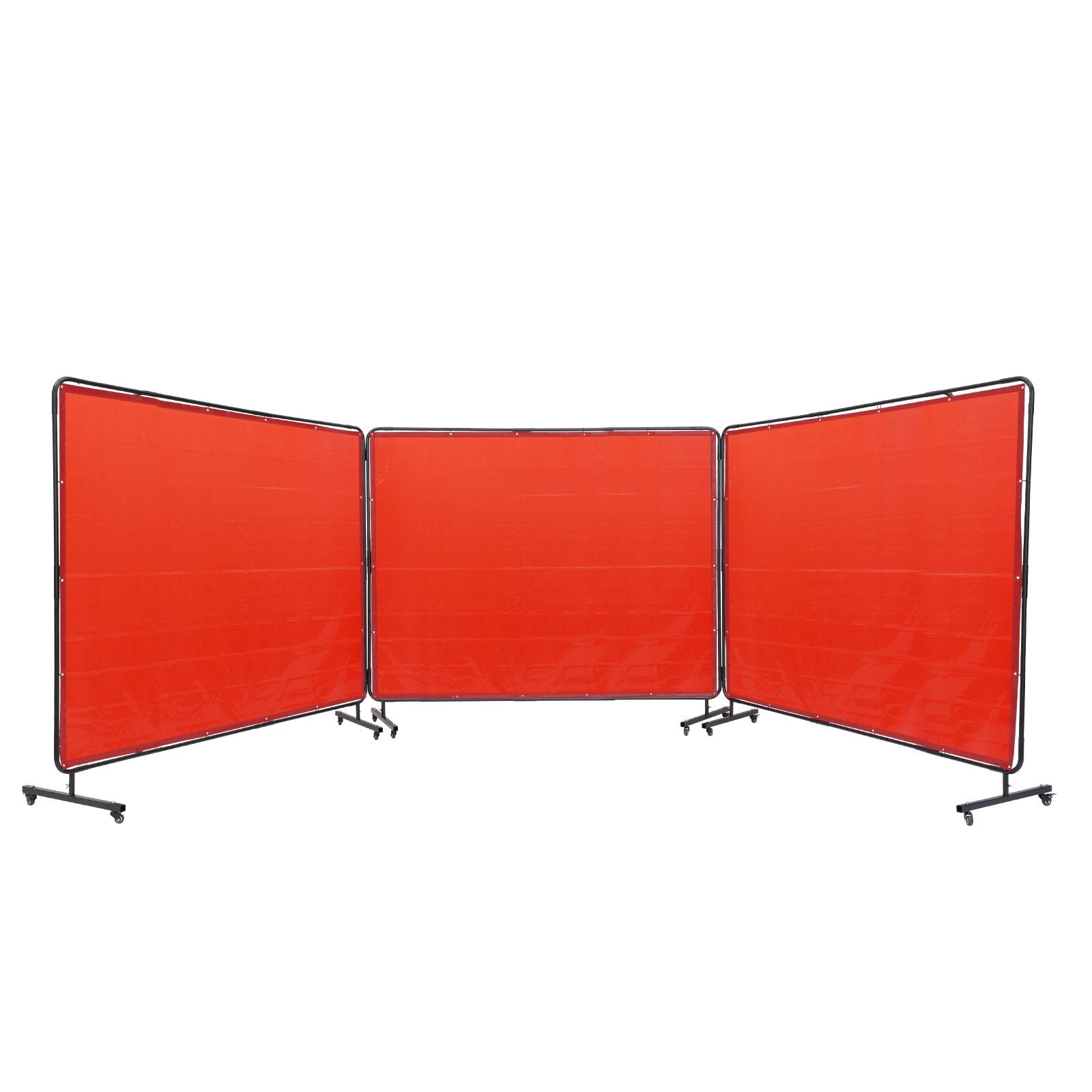 Automotive Repair & Speciality Tools: VEVOR Welding Screen with Frame 3 Panel 6' x 8' Welding Curtain Screen 12 Wheels