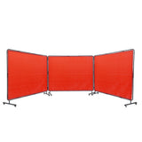 Automotive Repair & Speciality Tools: VEVOR Welding Screen with Frame 3 Panel 6' x 8' Welding Curtain Screen 12 Wheels