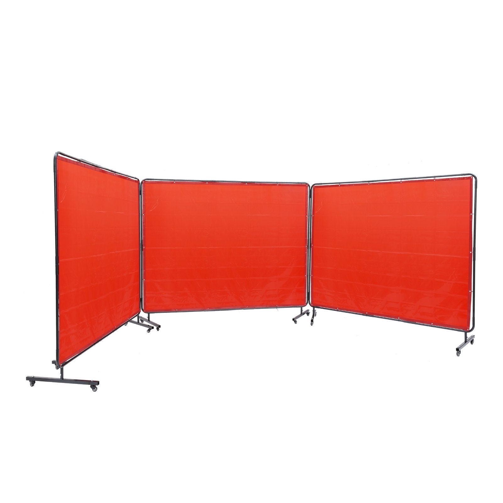 Automotive Repair & Speciality Tools: VEVOR Welding Screen with Frame 3 Panel 6' x 8' Welding Curtain Screen 12 Wheels