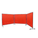 Automotive Repair & Speciality Tools: VEVOR Welding Screen with Frame 3 Panel 6' x 8' Welding Curtain Screen 12 Wheels