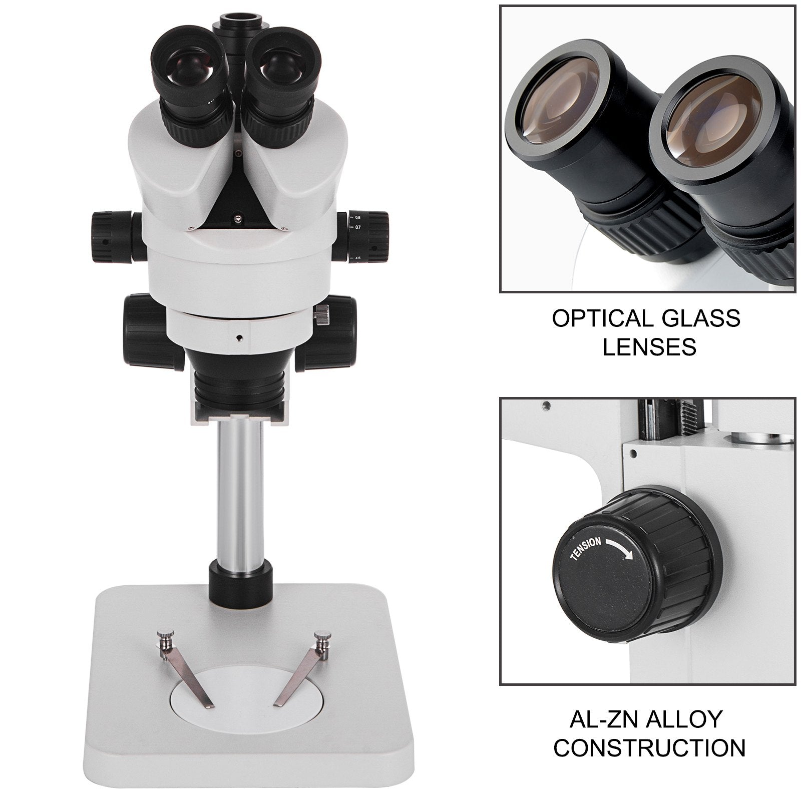 Gardening Tools: Vevor 3.5X-90X Trinocular Stereo Microscope w/Pillar Stand Biological Reliable Lab