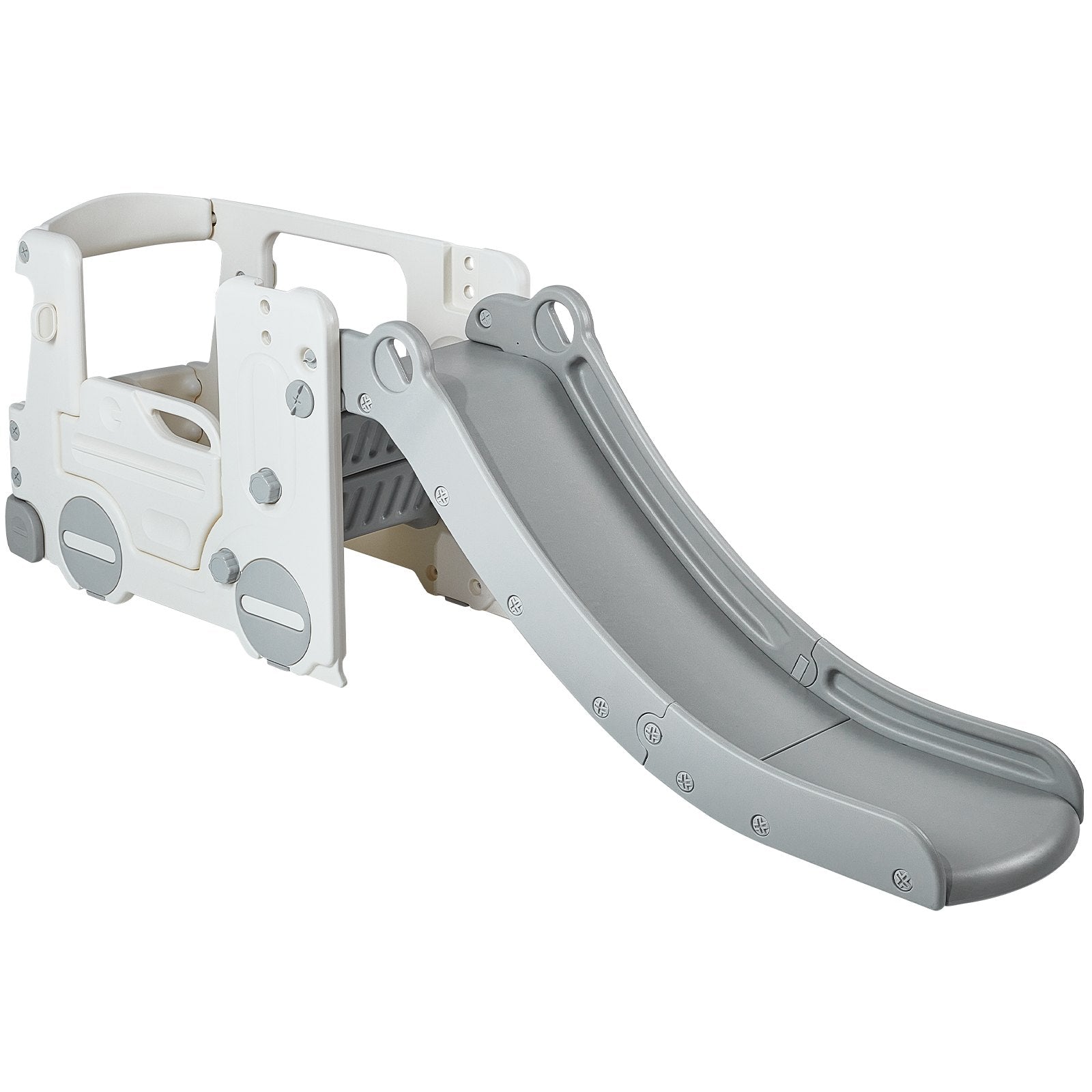 Outdoor Play Equipment: VEVOR Toddler Slide, Kid Slide for Toddlers Age 1-12 with Climbable Ladders & Bus Playhouse, Indoor Outdoor Slide Playset for Kids Within 50kg, Toddler Playground w/ Raised Handrail, Anti-Slip Strip