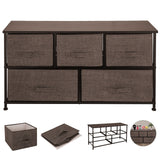 Clothing & Wardrobe Storage: VEVOR Dresser Storage Tower with 5 Fabric Drawer Steel Frame Storage Cabinet Bin Storage Organizer Unit Fabric Cube Dresser Chest Cabinet Coffee Wide (Coffee/Wide)