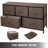 Clothing & Wardrobe Storage: VEVOR Dresser Storage Tower with 5 Fabric Drawer Steel Frame Storage Cabinet Bin Storage Organizer Unit Fabric Cube Dresser Chest Cabinet Coffee Wide (Coffee/Wide)