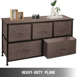 Clothing & Wardrobe Storage: VEVOR Dresser Storage Tower with 5 Fabric Drawer Steel Frame Storage Cabinet Bin Storage Organizer Unit Fabric Cube Dresser Chest Cabinet Coffee Wide (Coffee/Wide)