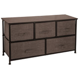 Clothing & Wardrobe Storage: VEVOR Dresser Storage Tower with 5 Fabric Drawer Steel Frame Storage Cabinet Bin Storage Organizer Unit Fabric Cube Dresser Chest Cabinet Coffee Wide (Coffee/Wide)