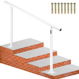Door Hardware: VEVOR Outdoor Stair Railing Kit, 5 FT Handrails 0-5 Steps, Adjustable Angle White Aluminum Stair Hand Rail for The Elderly, Handrails for Outdoor Steps