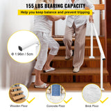 Door Hardware: VEVOR Outdoor Stair Railing Kit, 5 FT Handrails 0-5 Steps, Adjustable Angle White Aluminum Stair Hand Rail for The Elderly, Handrails for Outdoor Steps