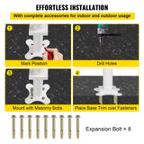 Door Hardware: VEVOR Outdoor Stair Railing Kit, 5 FT Handrails 0-5 Steps, Adjustable Angle White Aluminum Stair Hand Rail for The Elderly, Handrails for Outdoor Steps