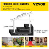Door Hardware: VEVOR Outdoor Stair Railing Kit, 5 FT Handrails 0-5 Steps, Adjustable Angle White Aluminum Stair Hand Rail for The Elderly, Handrails for Outdoor Steps