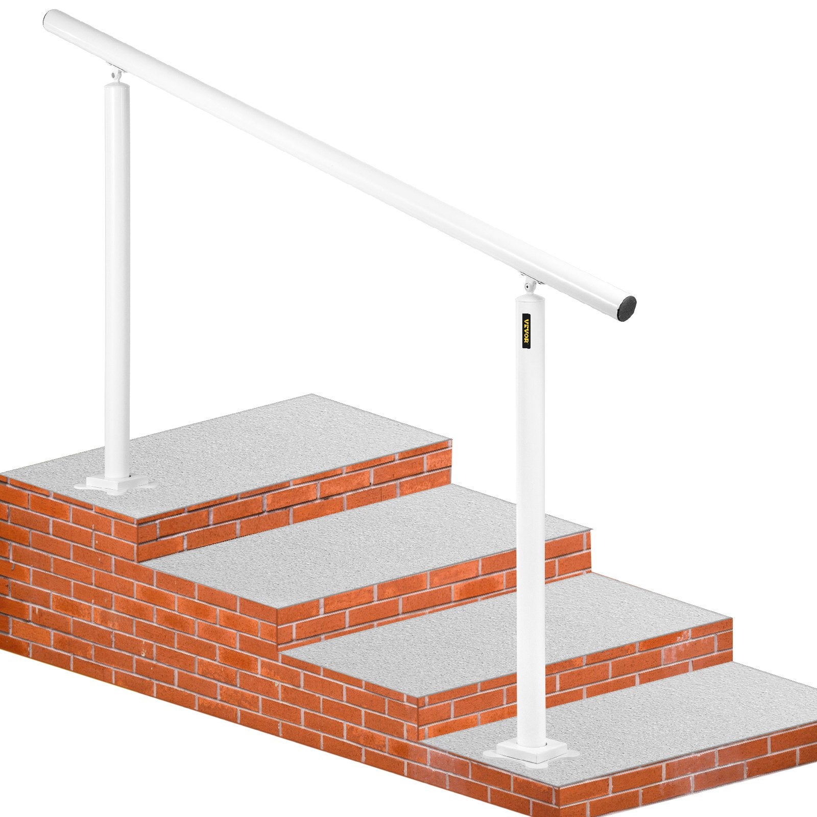 Door Hardware: VEVOR Outdoor Stair Railing Kit, 5 FT Handrails 0-5 Steps, Adjustable Angle White Aluminum Stair Hand Rail for The Elderly, Handrails for Outdoor Steps