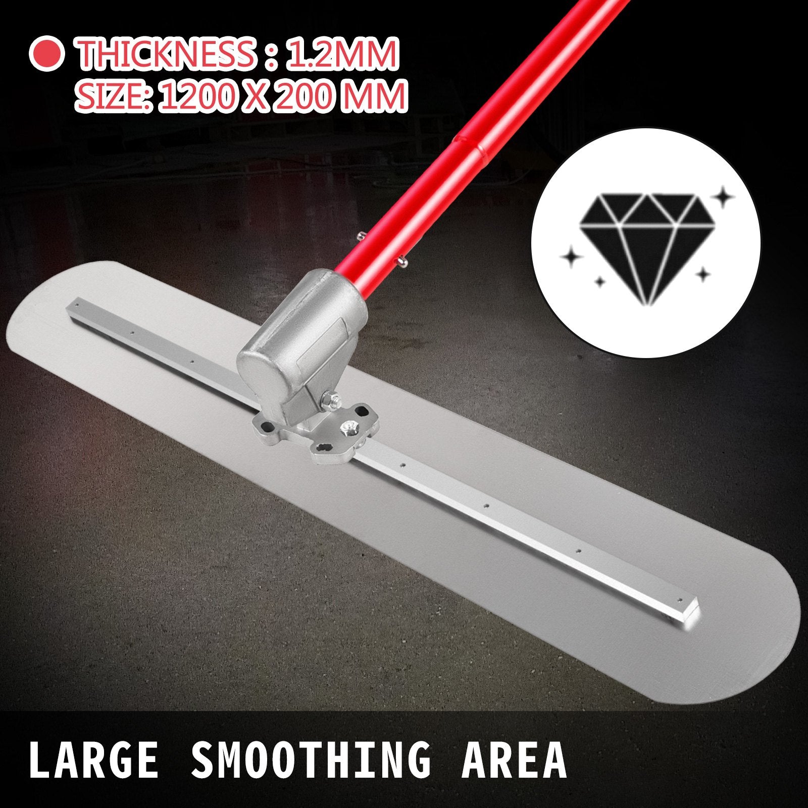 Masonry Tools: Vevor Bull Float Concrete Float 1200x200mm Concrete Tool Trowel Float Handle & Bracket