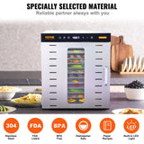 Food Dehydrators: VEVOR 10 Trays Food Dehydrator Machine Stainless Steel 1000W Jerky Fruit Drying