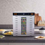Food Dehydrators: VEVOR 10 Trays Food Dehydrator Machine Stainless Steel 1000W Jerky Fruit Drying