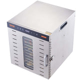 Food Dehydrators: VEVOR 10 Trays Food Dehydrator Machine Stainless Steel 1000W Jerky Fruit Drying