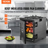 Food Storage: VEVOR Insulated Food Pan Carrier, 82 Qt Hot Box for Catering, LLDPE Food Box Carrier w/ Double Buckles, Front Loading Food Warmer w/ Handles, Stackable End Loader for Restaurant, Canteen, etc. Black