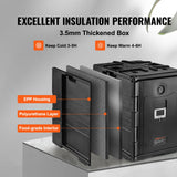 Food Storage: VEVOR Insulated Food Pan Carrier, 82 Qt Hot Box for Catering, LLDPE Food Box Carrier w/ Double Buckles, Front Loading Food Warmer w/ Handles, Stackable End Loader for Restaurant, Canteen, etc. Black