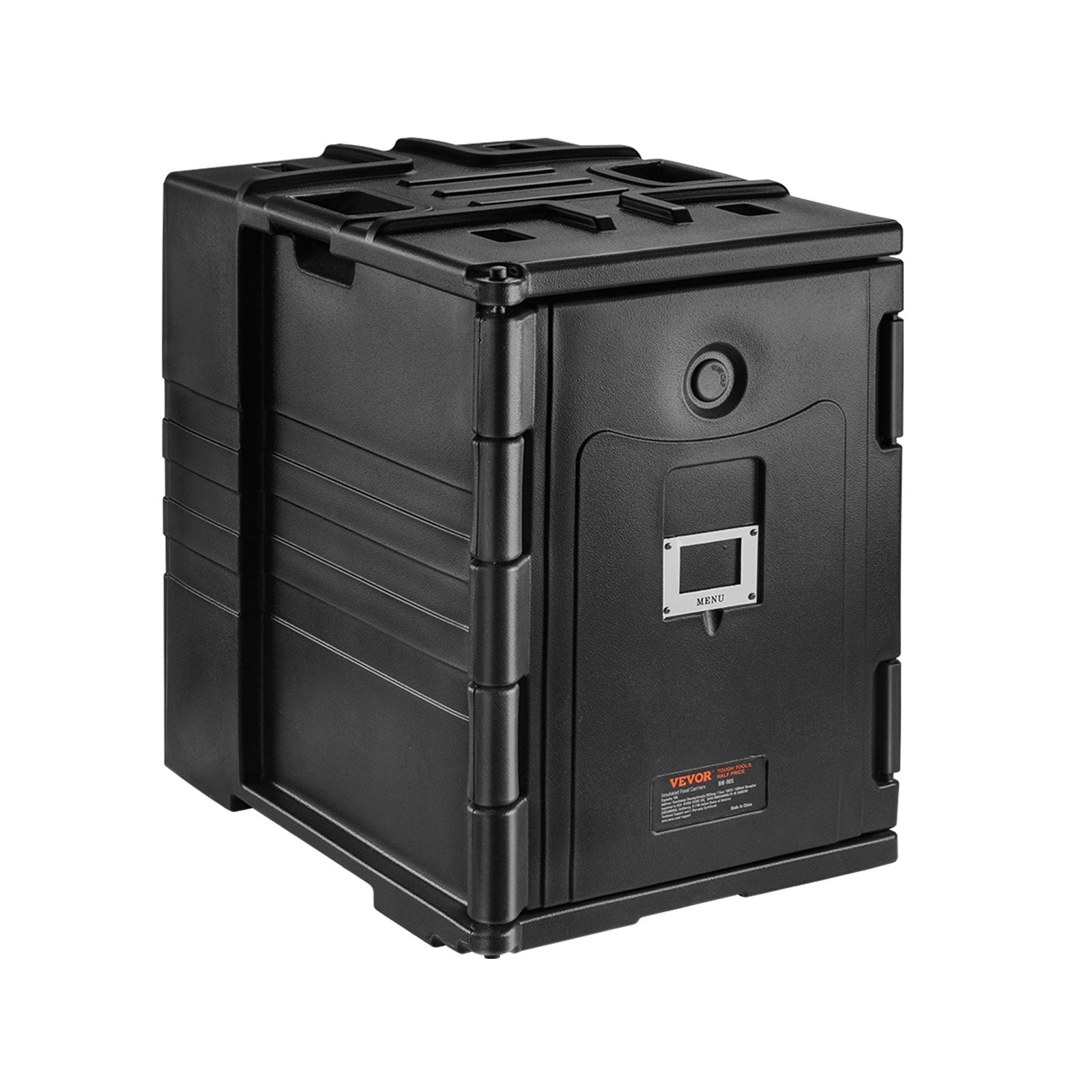 Food Storage: VEVOR Insulated Food Pan Carrier, 82 Qt Hot Box for Catering, LLDPE Food Box Carrier w/ Double Buckles, Front Loading Food Warmer w/ Handles, Stackable End Loader for Restaurant, Canteen, etc. Black