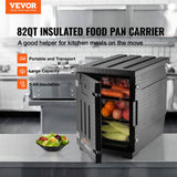 Food Storage: VEVOR Insulated Food Pan Carrier, 90L Hot Box for Catering, LLDPE Food Box Carrier with Double Buckles, Front Loading Food Warmer for Restaurant, Canteen, etc.