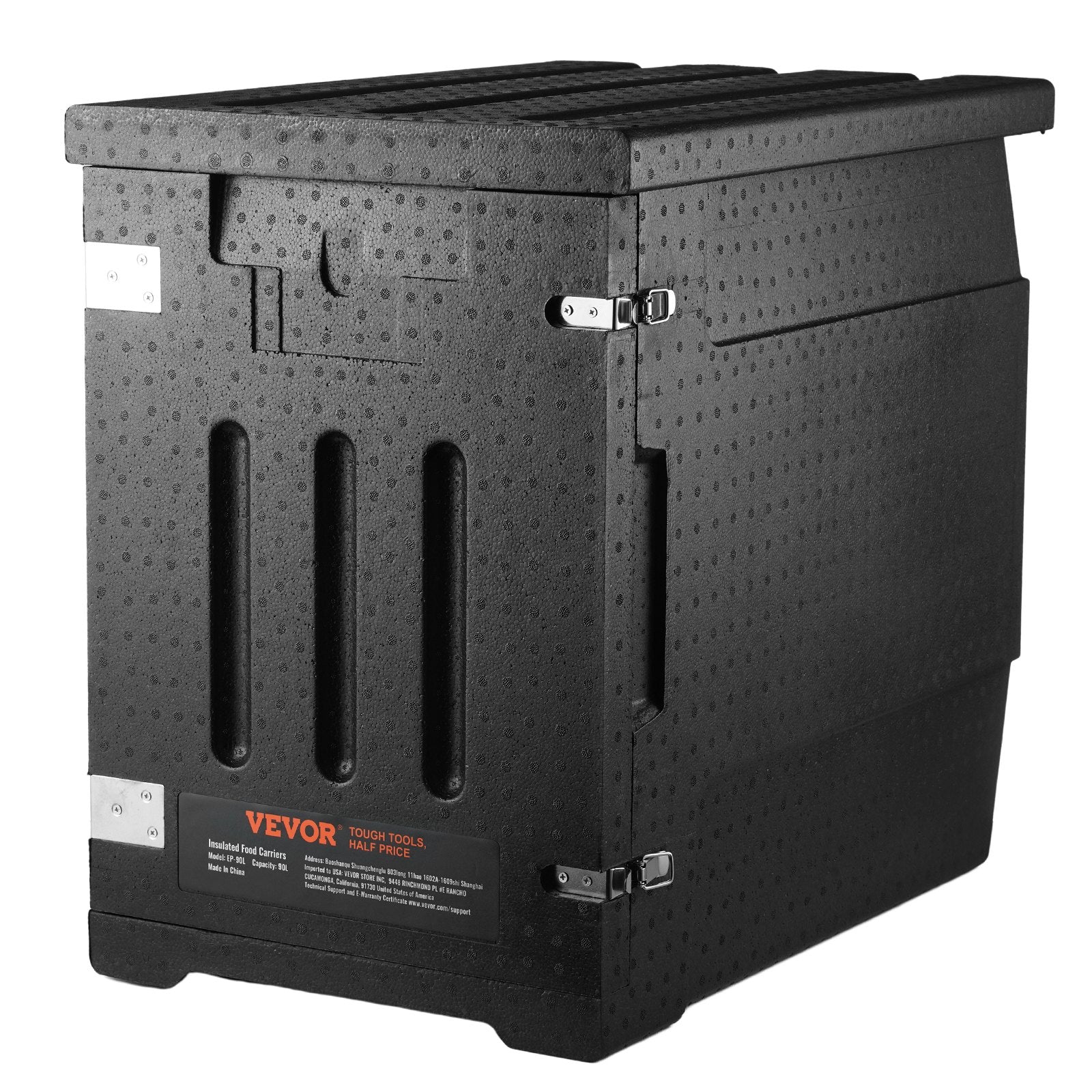 Insulated Food Pan Carrier, 90L Hot Box for Catering, LLDPE Food Box Carrier with Double Buckles, Front Loading Food Warmer for Restaurant, Canteen, etc.