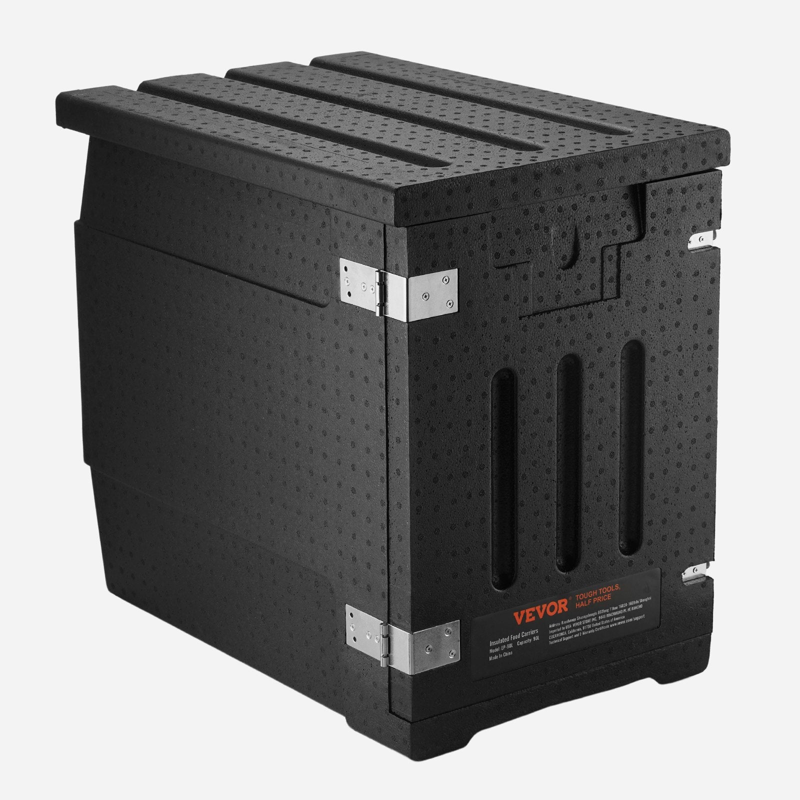Insulated Food Pan Carrier, 90L Hot Box for Catering, LLDPE Food Box Carrier with Double Buckles, Front Loading Food Warmer for Restaurant, Canteen, etc.
