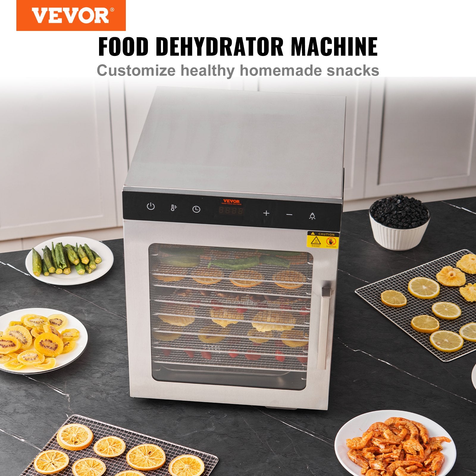 Food Dehydrators: VEVOR 10 Trays Food Dehydrator Machine Stainless Steel 800W Jerky Fruit Drying