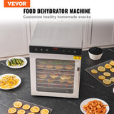 Food Dehydrators: VEVOR 10 Trays Food Dehydrator Machine Stainless Steel 800W Jerky Fruit Drying