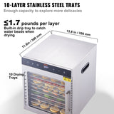 Food Dehydrators: VEVOR 10 Trays Food Dehydrator Machine Stainless Steel 800W Jerky Fruit Drying