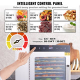 Food Dehydrators: VEVOR 10 Trays Food Dehydrator Machine Stainless Steel 800W Jerky Fruit Drying