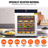 Food Dehydrators: VEVOR 10 Trays Food Dehydrator Machine Stainless Steel 800W Jerky Fruit Drying