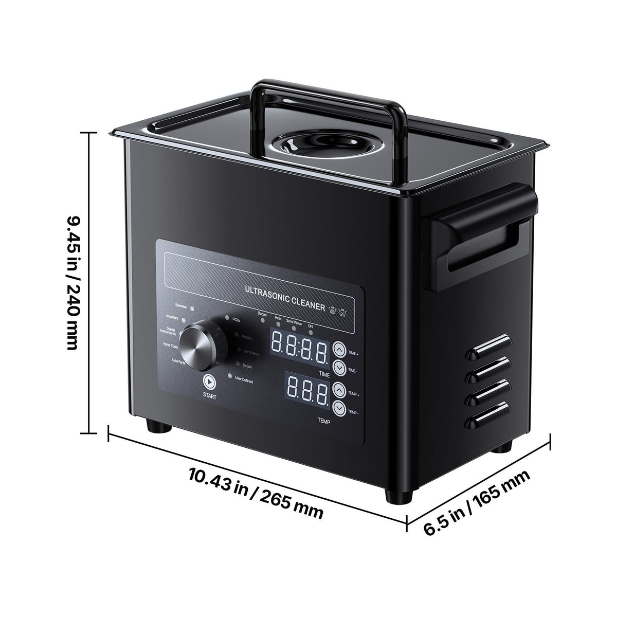 3L Ultrasonic Cleaner, Professional Ultrasonic Cleaner Machine with Knob Control, Stainless Steel Cleaning Machine with Basket and Cleaning Ball, for Watches, Razors, Jewelry, Coins and More