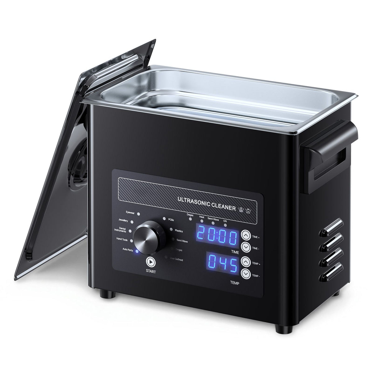 3L Ultrasonic Cleaner, Professional Ultrasonic Cleaner Machine with Knob Control, Stainless Steel Cleaning Machine with Basket and Cleaning Ball, for Watches, Razors, Jewelry, Coins and More