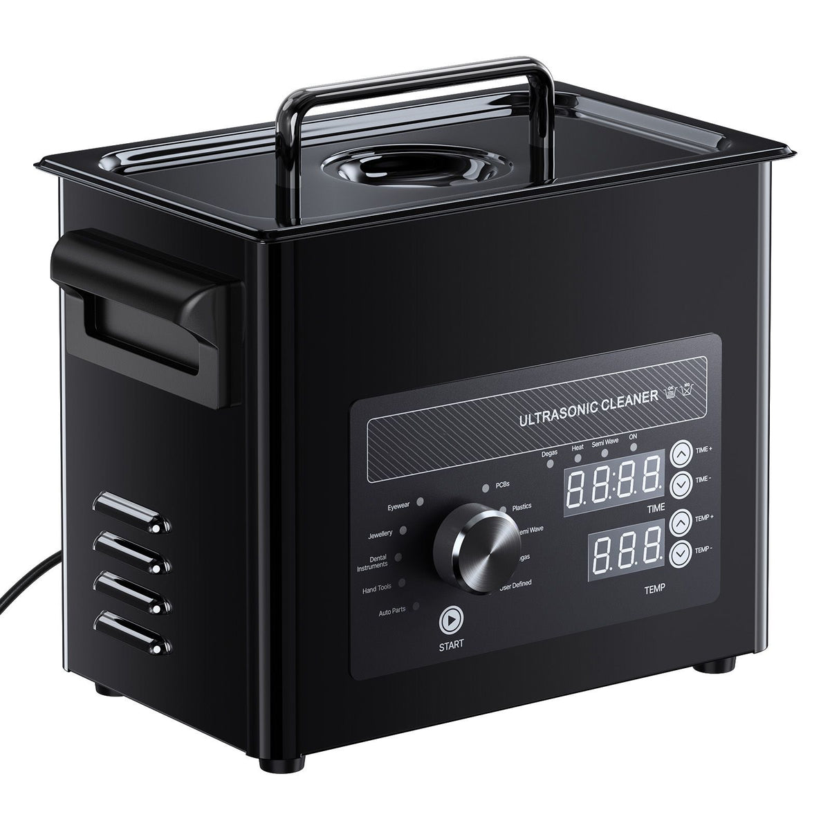 3L Ultrasonic Cleaner, Professional Ultrasonic Cleaner Machine with Knob Control, Stainless Steel Cleaning Machine with Basket and Cleaning Ball, for Watches, Razors, Jewelry, Coins and More