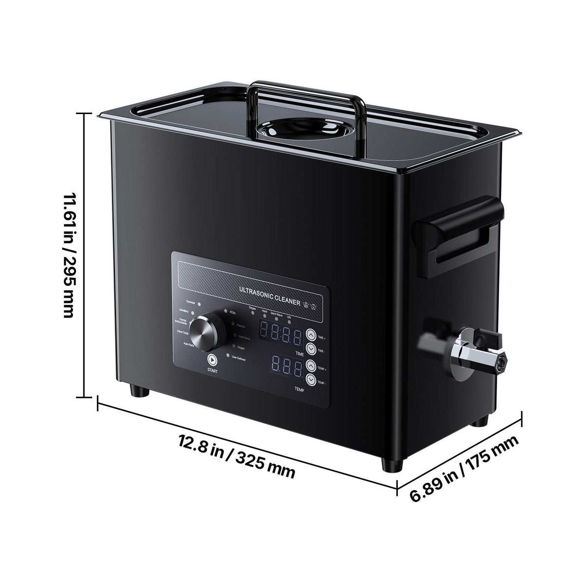 6L Ultrasonic Cleaner, Professional Ultrasonic Cleaner Machine with Knob Control, Stainless Steel Cleaning Machine with Basket and Cleaning Ball, for Watches, Razors, Jewelry, Coins and More