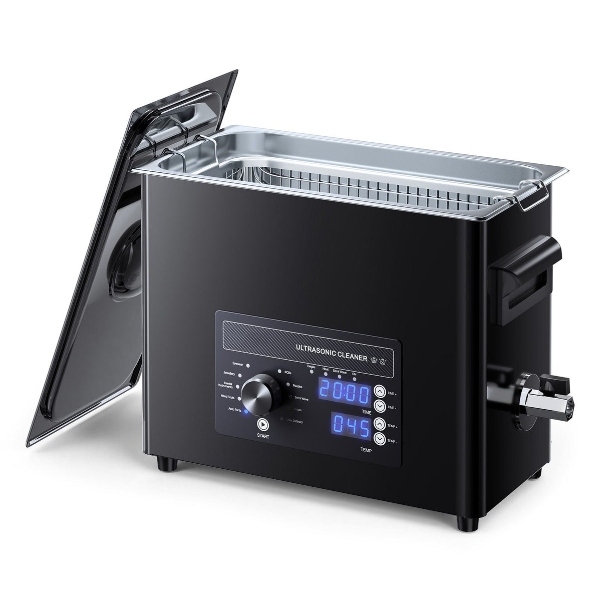 6L Ultrasonic Cleaner, Professional Ultrasonic Cleaner Machine with Knob Control, Stainless Steel Cleaning Machine with Basket and Cleaning Ball, for Watches, Razors, Jewelry, Coins and More