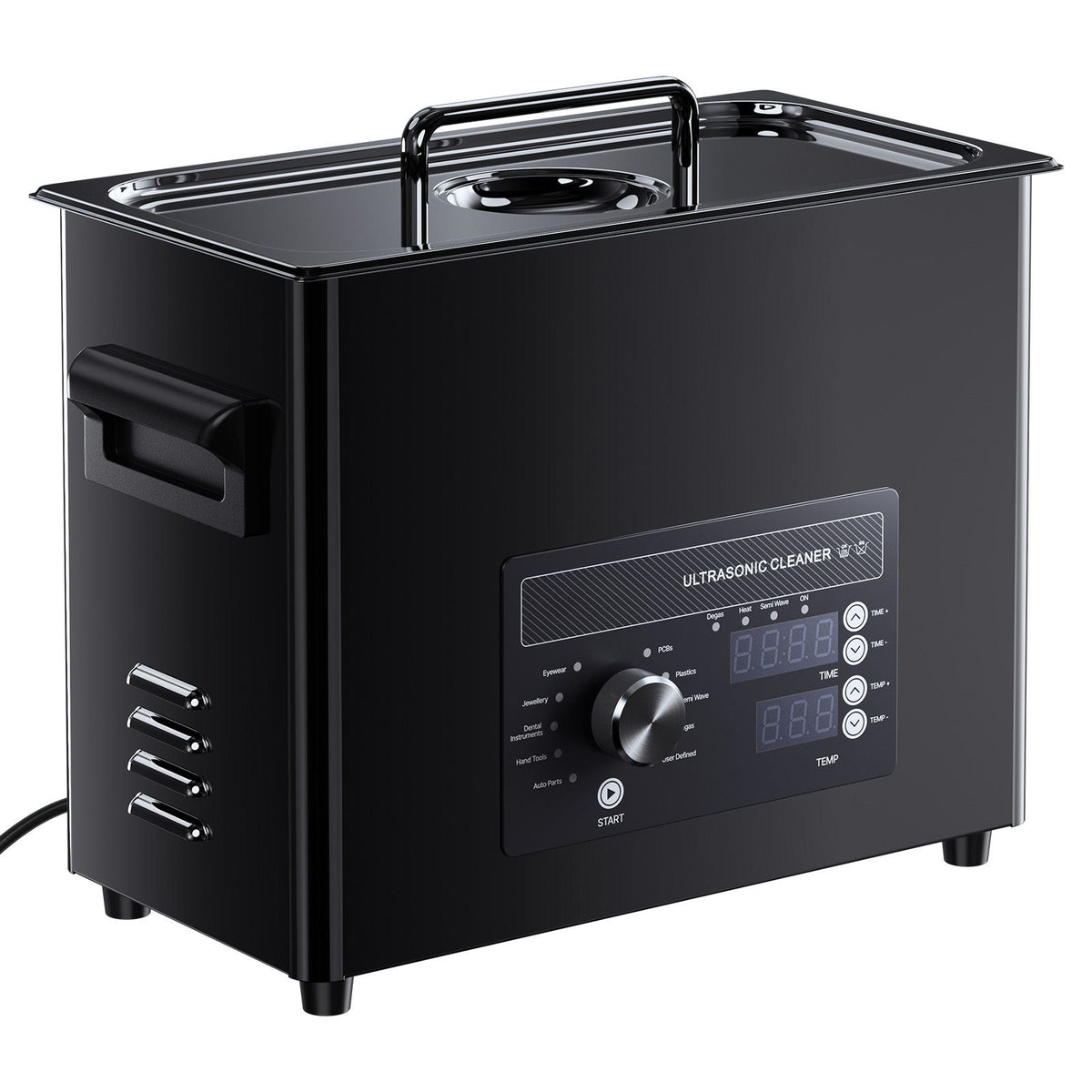 6L Ultrasonic Cleaner, Professional Ultrasonic Cleaner Machine with Knob Control, Stainless Steel Cleaning Machine with Basket and Cleaning Ball, for Watches, Razors, Jewelry, Coins and More