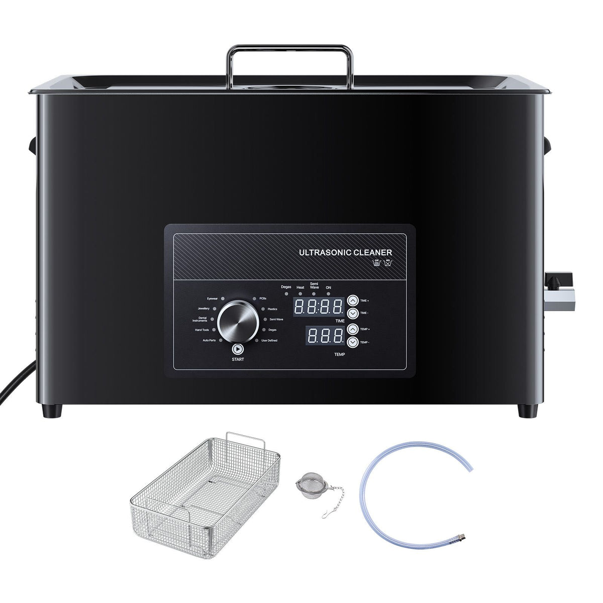 30L Ultrasonic Cleaner, Professional Ultrasonic Cleaner Machine with Knob Control, Stainless Steel Cleaning Machine with Basket and Cleaning Ball, for Watches, Razors, Jewelry, Coins and More
