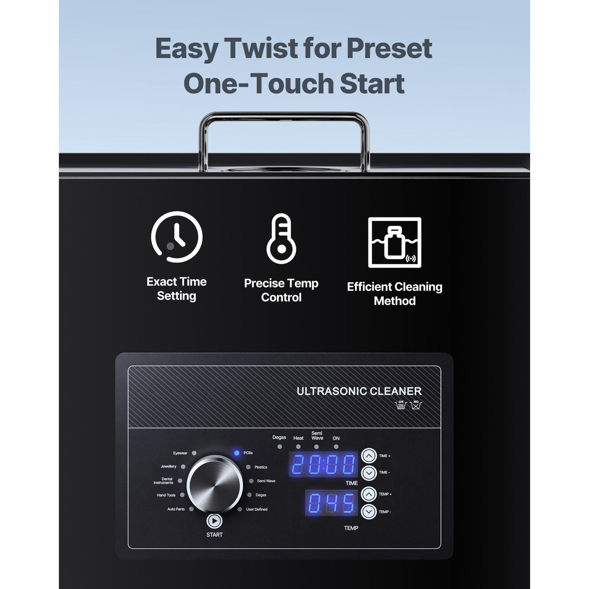 30L Ultrasonic Cleaner, Professional Ultrasonic Cleaner Machine with Knob Control, Stainless Steel Cleaning Machine with Basket and Cleaning Ball, for Watches, Razors, Jewelry, Coins and More
