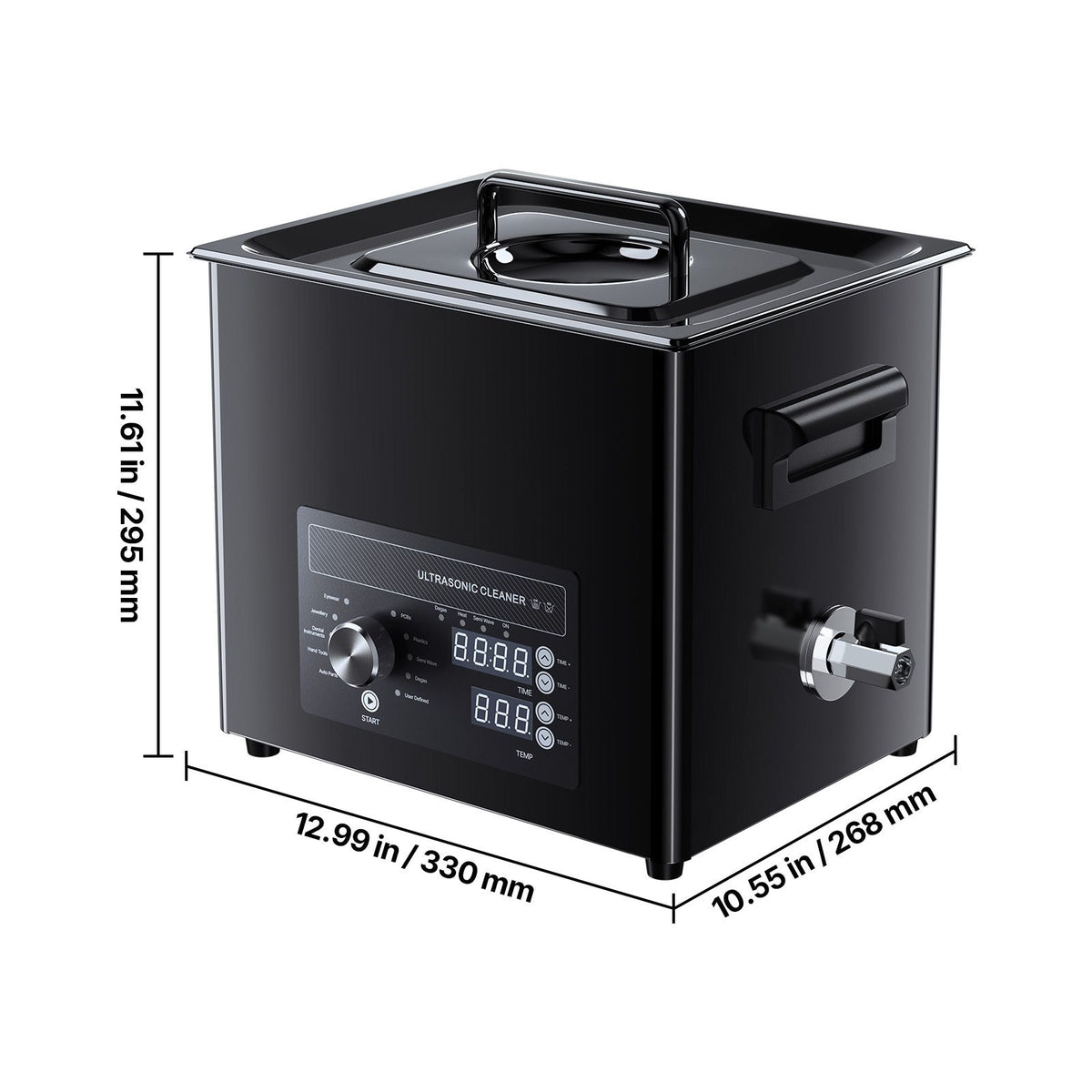 10L Ultrasonic Cleaner, Professional Ultrasonic Cleaner Machine with Knob Control, Stainless Steel Cleaning Machine with Basket and Cleaning Ball, for Watches, Razors, Jewelry, Coins and More