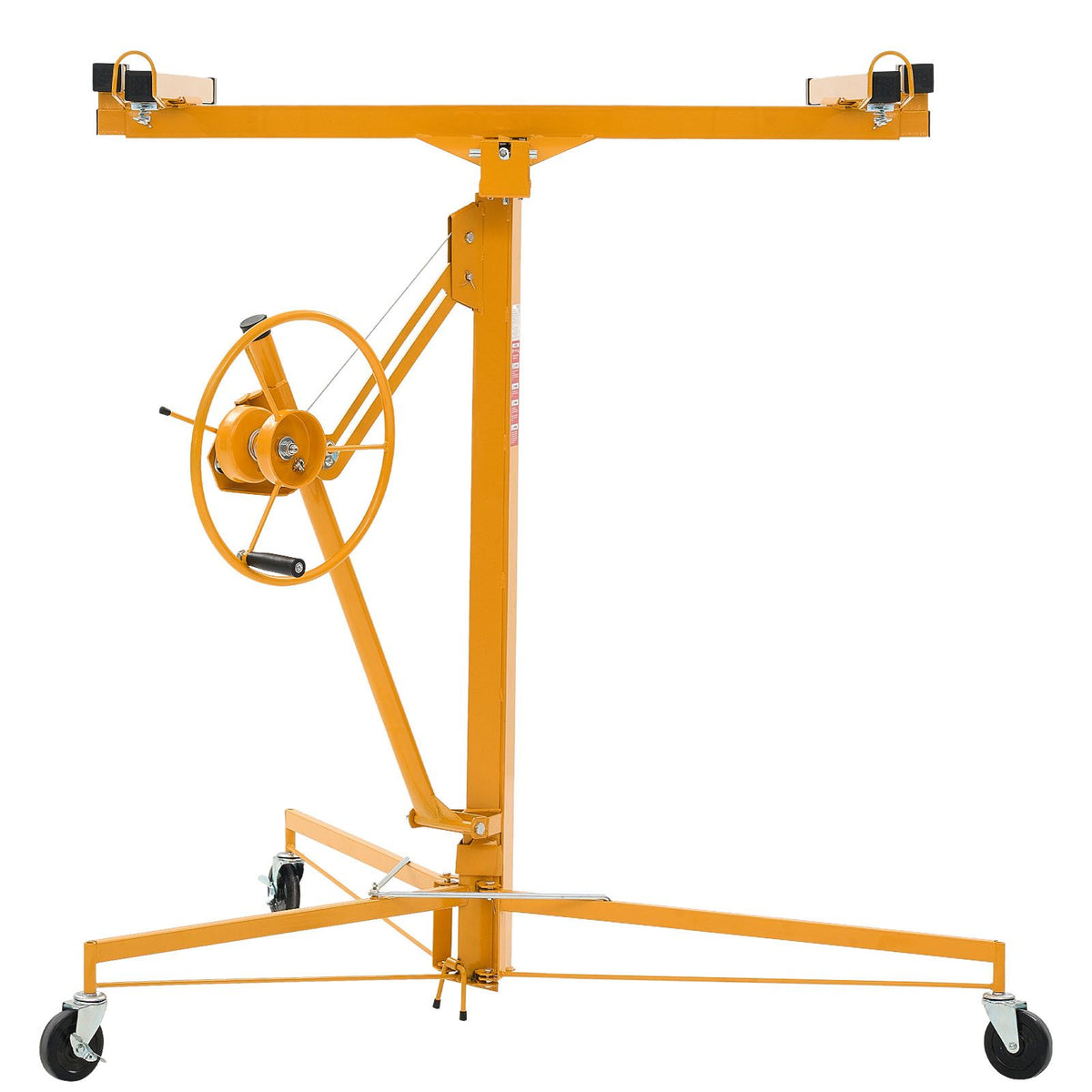 3353mm Drywall Lift, Heavy-Duty 68 kg Sheetrock Hoist with Adjustable Telescoping Arm, Lockable Wheels, Drywall Lifter Panel Jack Hoist Tools Ideal for Ceiling & Wall Installation (Yellow)
