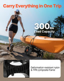 Canoes & Kayaks: VEVOR Kayak Cart, 136.1 kg Load Capacity, Foldable Kayak Trolley with 25.4 cm Solid Rubber Tires & 1 Ratchet Strap, Paddle Board Trolley for Carrying Kayaks, Canoes, Paddleboards, Float Mats,Jon Boats