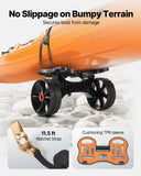 Canoes & Kayaks: VEVOR Kayak Cart, 136.1 kg Load Capacity, Foldable Kayak Trolley with 25.4 cm Solid Rubber Tires & 1 Ratchet Strap, Paddle Board Trolley for Carrying Kayaks, Canoes, Paddleboards, Float Mats,Jon Boats