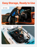 Canoes & Kayaks: VEVOR Kayak Cart, 136.1 kg Load Capacity, Foldable Kayak Trolley with 25.4 cm Solid Rubber Tires & 1 Ratchet Strap, Paddle Board Trolley for Carrying Kayaks, Canoes, Paddleboards, Float Mats,Jon Boats